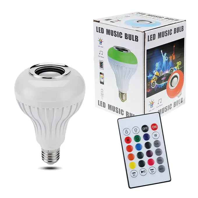 Smart Music Led Light Bulb With Remote Control Bluetooth Speaker