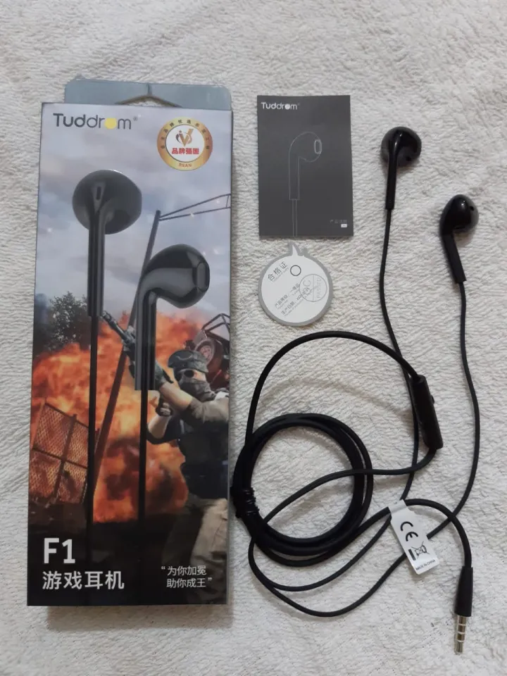 Tuddrom F1 Wired In-Ear Gaming Earphone - Black