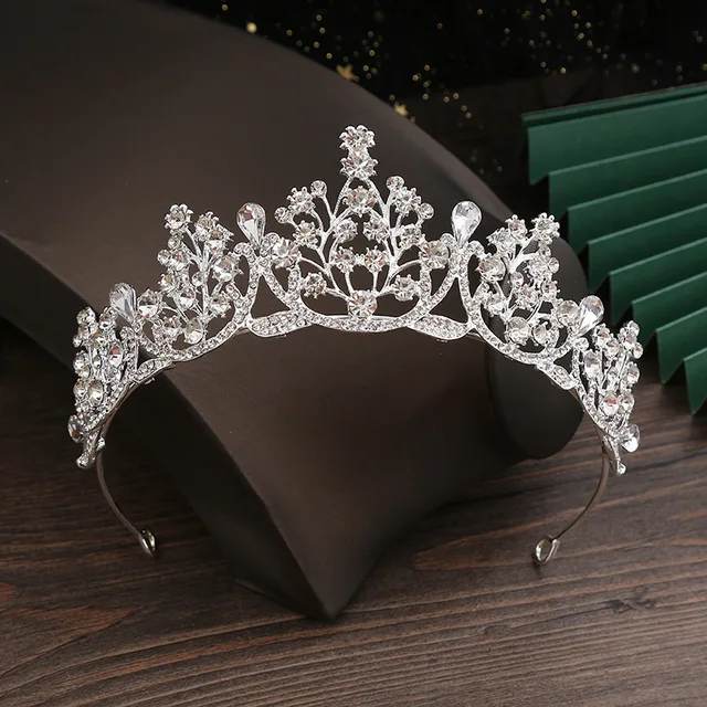 Women Elegant Wedding Bride Crown Headwear Rhinestone Tiaras Cute Head Pin Gift