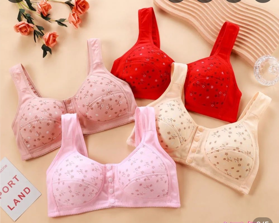 Imported Printed Front Button Soft Cotton Maternity Bra For New Born Baby Feeding(One Piece