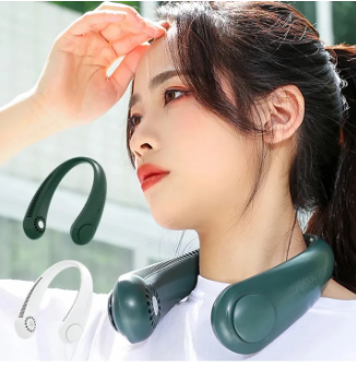 Rechargeable Head Fan Hands Free USB Mini Fan Summer Traveling Outdoor Sports Fans Portable Bladeless Hanging Neck Fan-Multicolor
