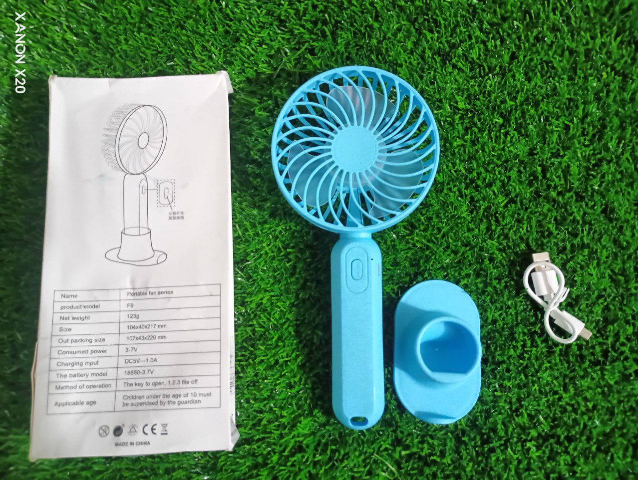 Rechargeable Mini Handheld Fan with Mobile Holder
