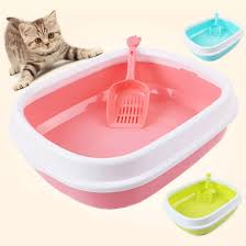 Cat Litter Box with Scoop - Pink & Blue
