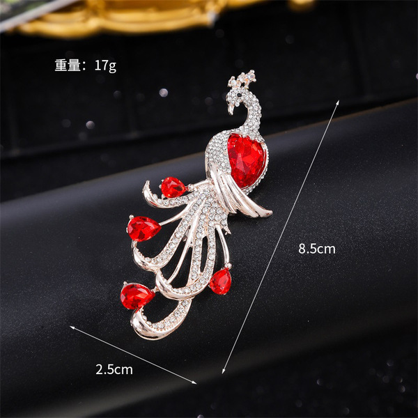 Light Luxury Micro-Encrusted Zircon Peacock High-End Brooch, Exquisite Elegant, Chinese Style Brooch, Suit Corsage, Accessories Gift
